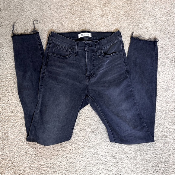 Madewell Denim - Madewell 9” Mid Rise Skinny Black/Gray Jeans Size25